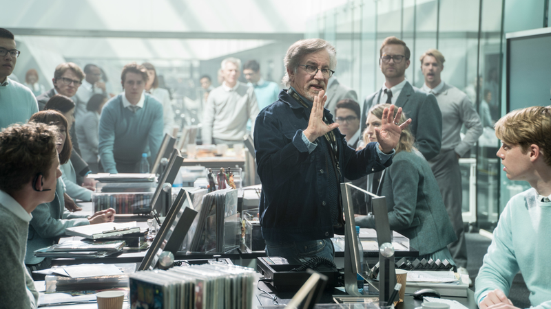 Steven Spielberg on the set of Ready Player One.